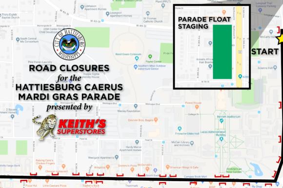 mardi gras parade road closures map